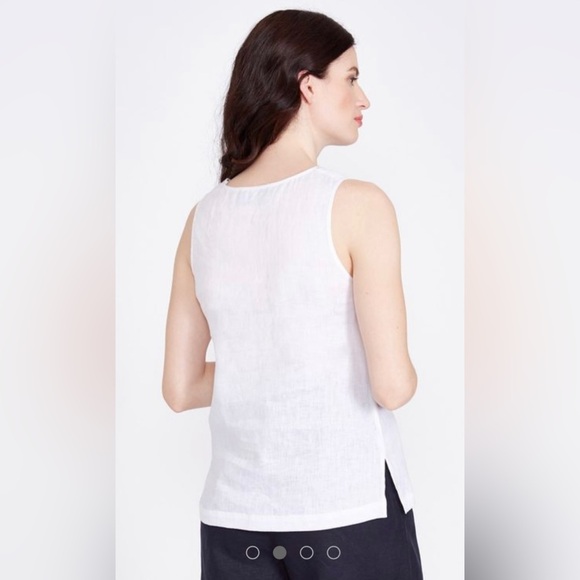 NWT Paul Costelloe linen sleeveless blouse Living Studio  sleeveless tank - Picture 2 of 11